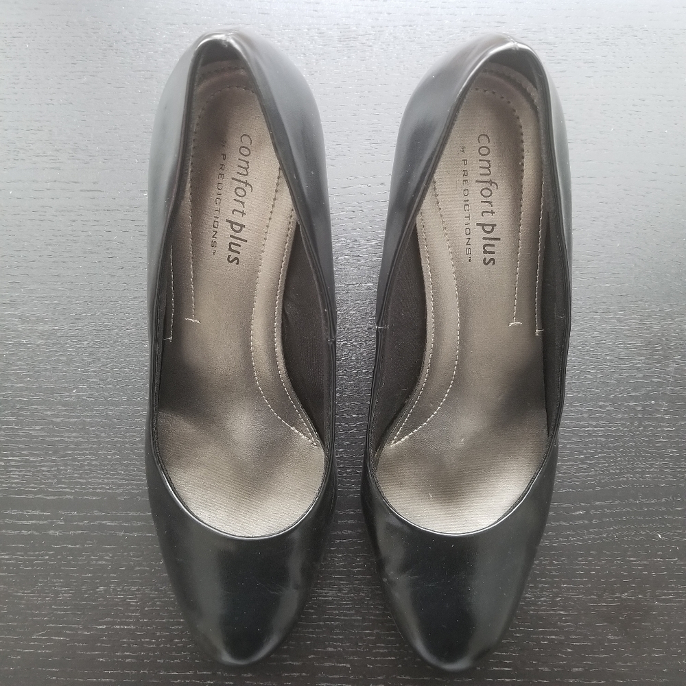 Black professional low heel shoes